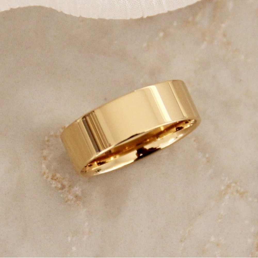 Cigar Band Ring, size 8, 6mm